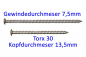 Preview: 100 Rahmenschrauben Fensterrahmenschraube Flachkopf 7,5 x 212mm (für Alu - Holz - und Kunststoffprofile)