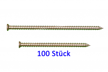 100 Rahmenschrauben Fensterrahmenschraube Senkkopf 7,5 x 132mm (für Kunststoff-Profile)