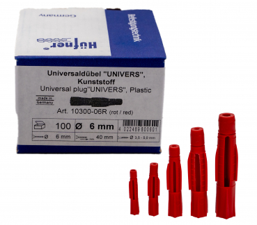 100 Universaldübel UNIVERS 6mm ohne Kragen