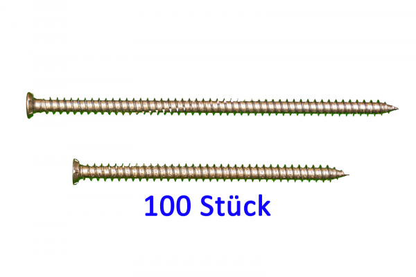 100 Rahmenschrauben Fensterrahmenschraube Senkkopf 7,5 x 92mm (für Kunststoff-Profile)