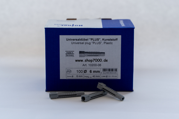 100 Universaldübel  PLUS  6mm ohne Kragen