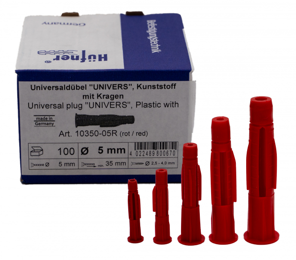 100 Universaldübel UNIVERS 5mm mit Kragen