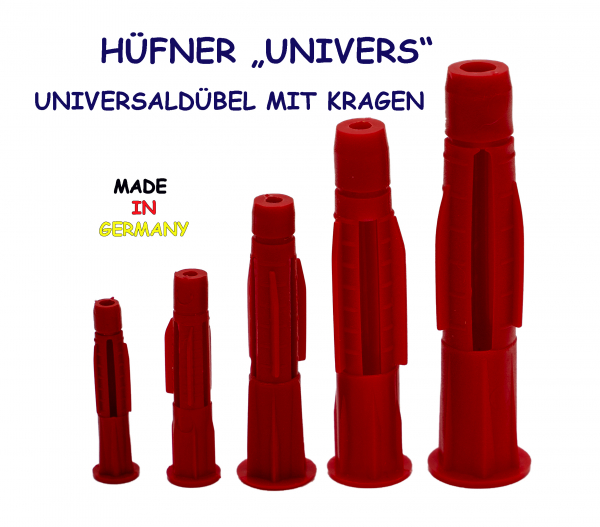 100 Universaldübel UNIVERS 6mm mit Kragen